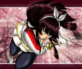 Картинка аниме fairy+tail катана фон взгляд девушка волосы