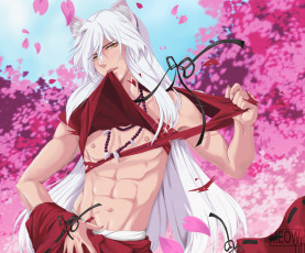 Картинка разное арты арт инуяша полу-демон парень секси