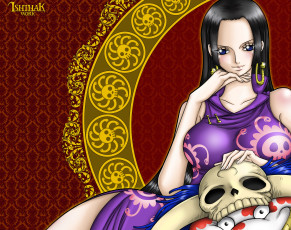 Картинка аниме one+piece девушка череп фон взгляд