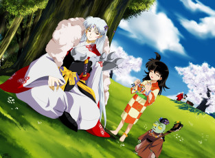 Картинка аниме inuyasha арт сешимару природа джакен рин