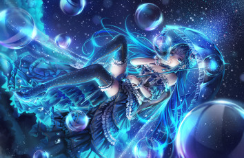 Картинка аниме unknown +другое зонт чулки девушка пузыри