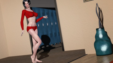 обоя 3д графика, люди , people, фон, взгляд, девушка