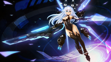 Картинка аниме hyperdimension+neptunia арт noire black heart hanshu девушка оружие hyperdimension neptunia