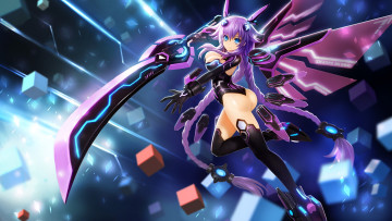 Картинка аниме hyperdimension+neptunia neptune hyperdimension neptunia hanshu попа purple heart арт девушка