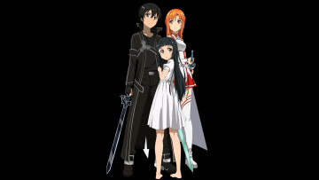 Картинка аниме sword+art+online asuna kirito kirigaya kazuto yui