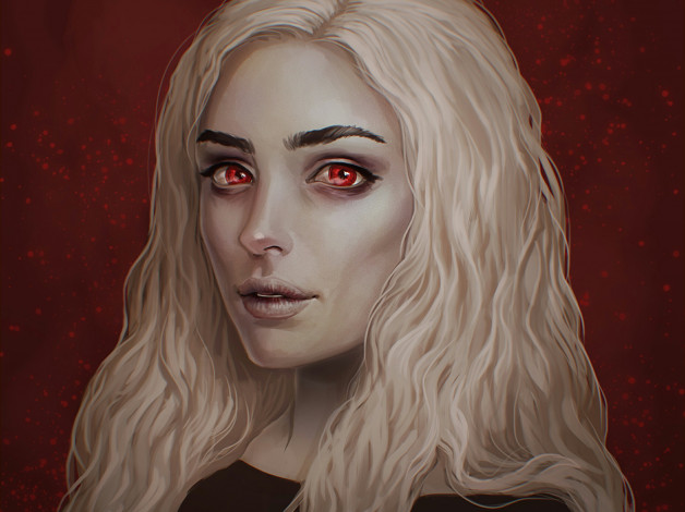 Обои картинки фото рисованное, люди, девушка, портрет, взгляд, блондинка