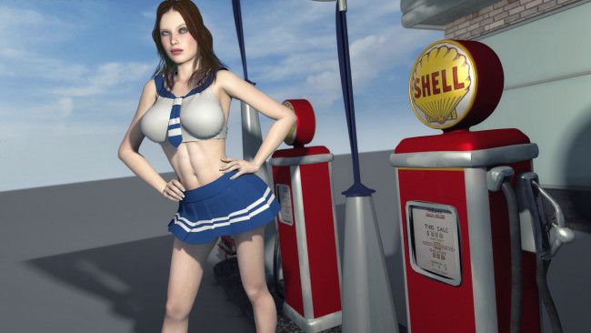 Обои картинки фото 3д графика, люди , people, фон, взгляд, девушка