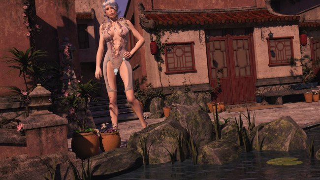 Обои картинки фото 3д графика, люди , people, фон, взгляд, девушка