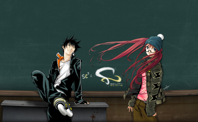Обои картинки фото аниме, air gear, арт, air, gear, девушка, парень