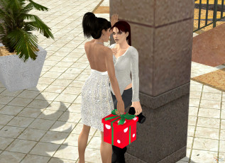 Картинка 3д+графика люди+ people фон взгляд девушки