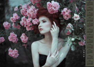 Картинка календари девушки роза 2018 цветы