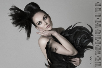 Картинка календари девушки перья макияж модель 2018