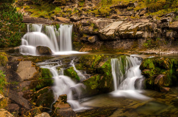 Картинка природа водопады река лес водопад