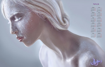 Картинка календари рисованные +векторная+графика профиль блестки 2018 девушка