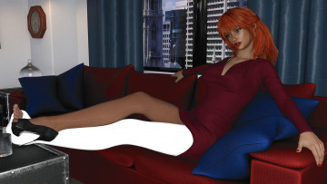 Картинка 3д+графика люди+ people взгляд девушка фон