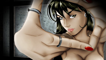 Картинка векторная+графика девушки+ girls тату кольца девушка руки