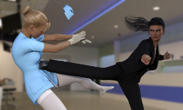 Картинка she+wolf 3д+графика фантазия+ fantasy фон взгляд девушки