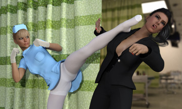 Картинка she+wolf 3д+графика фантазия+ fantasy взгляд девушки фон