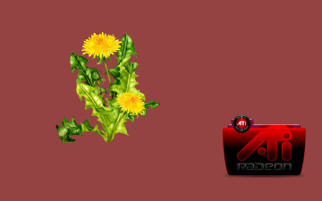 обоя компьютеры, ati, логотип, фон