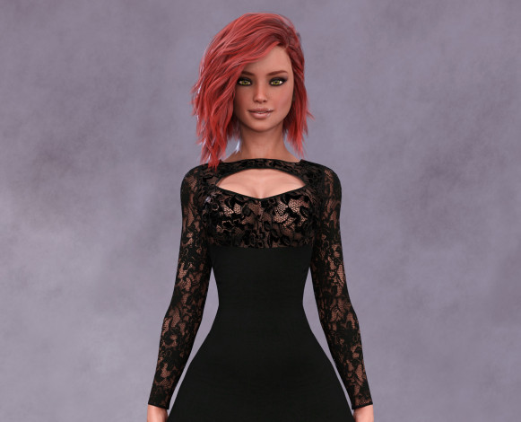 Обои картинки фото 3д графика, люди , people, взгляд, девушка, фон