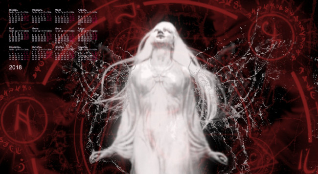 Обои картинки фото календари, 3д-графика, девушка, 2018, абстракция