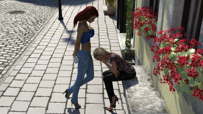 Обои картинки фото 3д графика, фантазия , fantasy, фон, взгляд, девушки