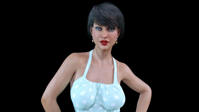 Обои картинки фото 3д графика, люди , people, девушка, взгляд, фон