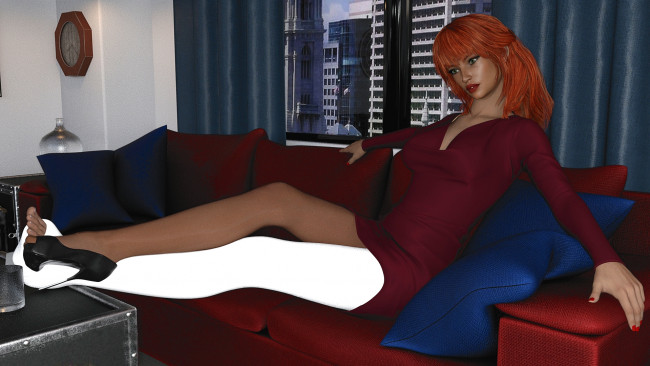 Обои картинки фото 3д графика, люди , people, взгляд, девушка, фон