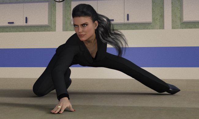 Обои картинки фото she wolf, 3д графика, фантазия , fantasy, фон, взгляд, девушка