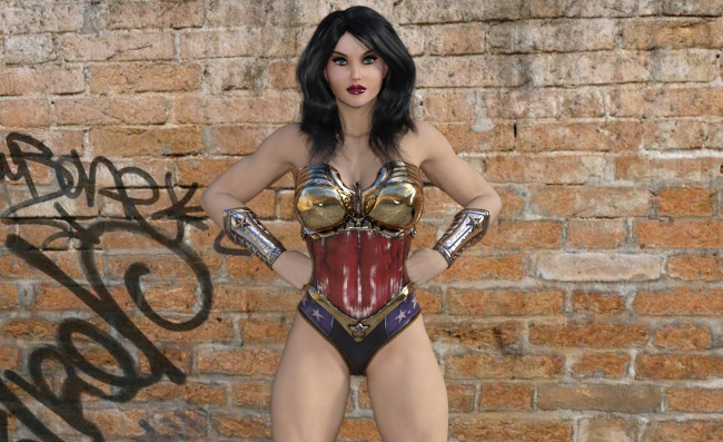 Обои картинки фото 3д графика, фантазия , fantasy, фон, взгляд, девушка