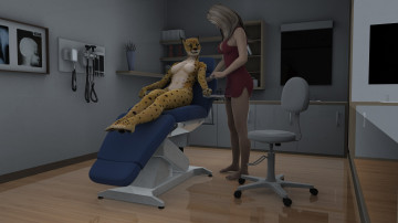 Картинка 3д+графика фантазия+ fantasy пантера фон взгляд девушка