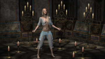 Картинка 3д+графика фантазия+ fantasy фон взгляд девушка