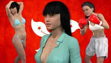 Картинка 3д+графика спорт+ sport фон взгляд девушка