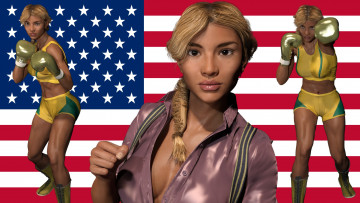 обоя 3д графика, спорт , sport, взгляд, девушка, фон