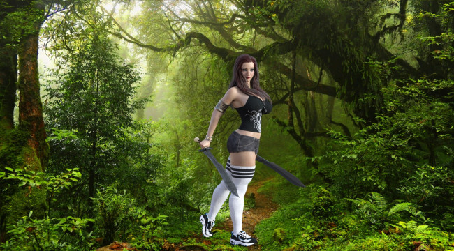 Обои картинки фото 3д графика, люди , people, фон, взгляд, девушка