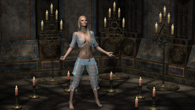 Обои картинки фото 3д графика, фантазия , fantasy, фон, взгляд, девушка