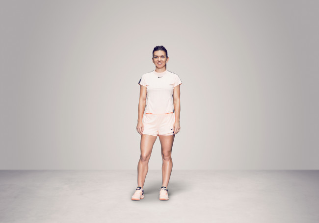 Обои картинки фото спорт, теннис, девушка, взгляд, фон, simona, halep