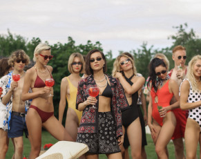 обоя разное, знаменитости, очки, купальники, бокалы, девушки, лена, темникова