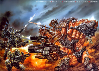 Картинка календари фэнтези оружие монстр существо сражение битва солдат calendar 2019