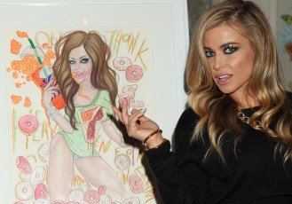 обоя девушки, carmen electra, рисунок, украшения, свитер, блондинка