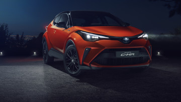 Картинка toyota+c-hr+hybrid+2019 автомобили toyota гибрид chr hybrid 2019 кроссовер оранжевый