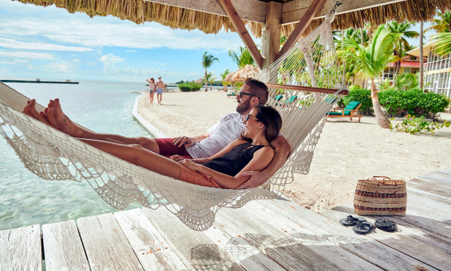 Обои картинки фото разное, мужчина женщина, влюбленные, гамак, тропики