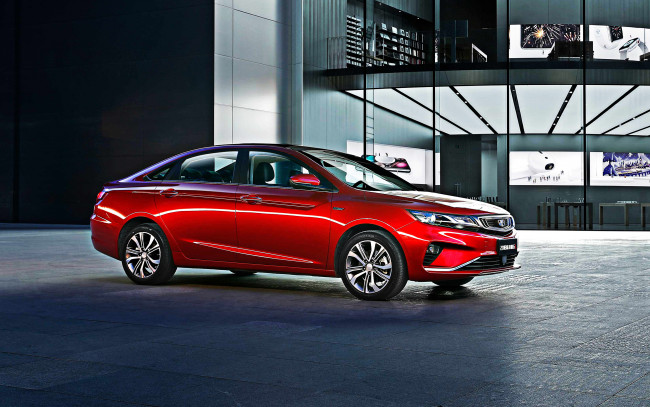 Обои картинки фото 2019 geely emgrand gl, автомобили, geely, вид, сбоку, 2019, седан, красный, экстерьер, новинки, авто, emgrand, gl, китайские