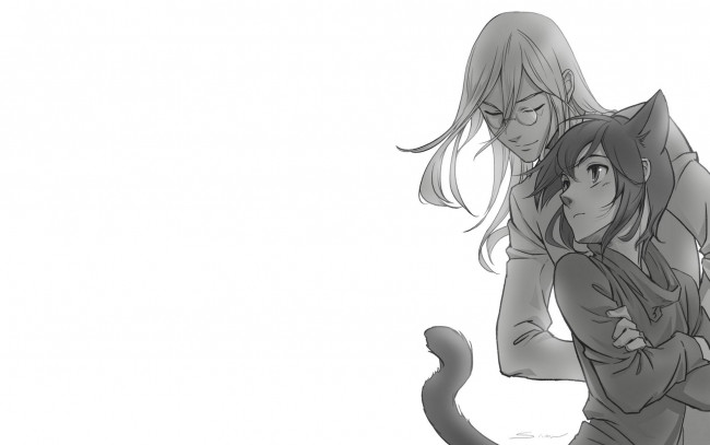 Обои картинки фото аниме, loveless, хвост, аояги, рицка, соби, агатсума, ушки