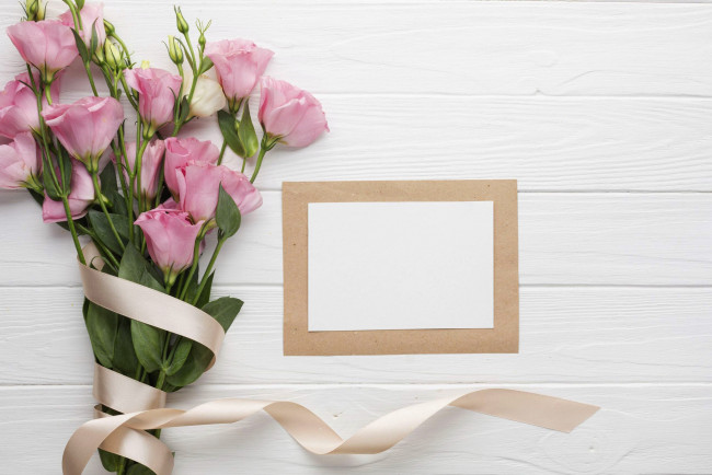 Обои картинки фото цветы, эустома, лента, рамка