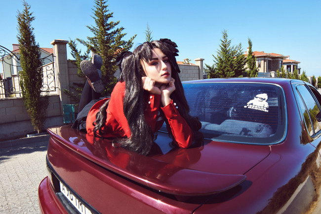 Обои картинки фото автомобили, -авто с девушками, toyota, camry