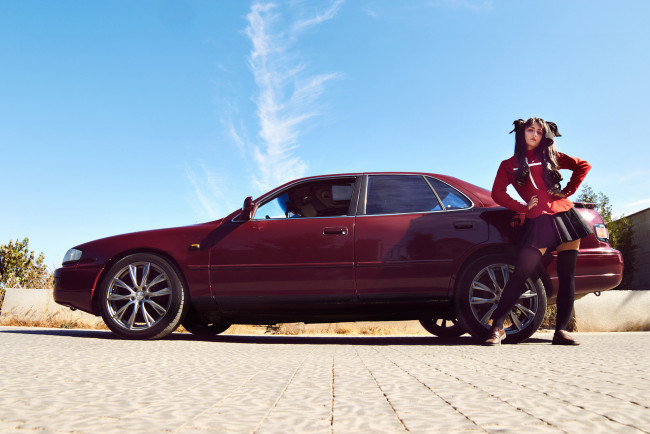 Обои картинки фото автомобили, -авто с девушками, toyota, camry