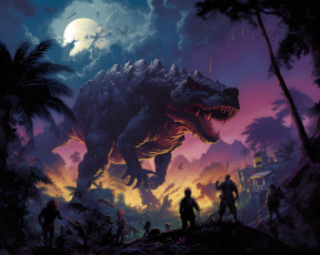 обоя рисованное, животные,  доисторические, нейросети, графика, нейроарт, ai, art, нейронные, сети, рисунки, нейро, искусство