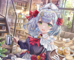 обоя аниме, genshin impact, девушка