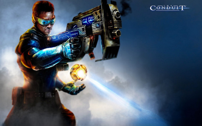 Обои картинки фото видео игры, the conduit, мужчина, оружие, магия, шар